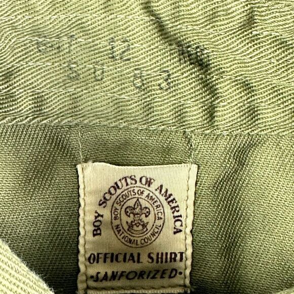 VTG BSA Boy Scouts of America Uniform Shirt Sanforized Boys 12 Regular 50s 60s* - Picture 12 of 13